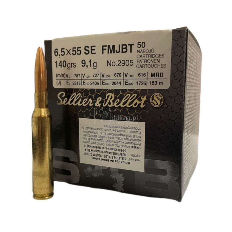 Amunicja S&B 6,5x55SE FMJ Training 9,1g/140gr