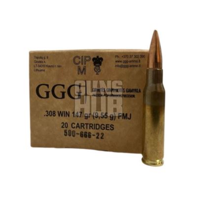 Amunicja GGG 308 Win. FMJ 9,55g/147 gr