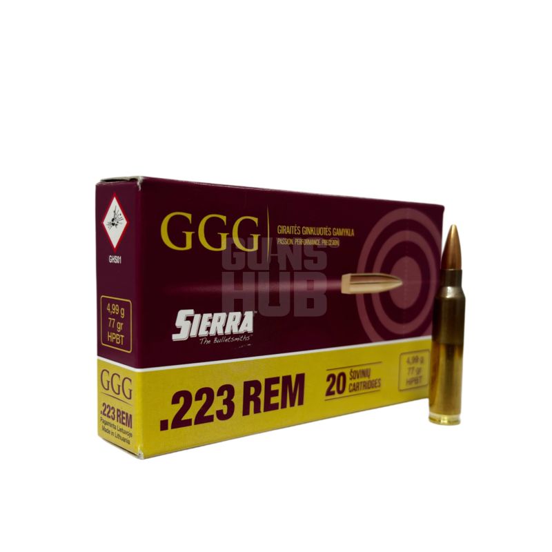 Amunicja GGG 223 Rem. Sierra HPBT 4,99g/77gr
