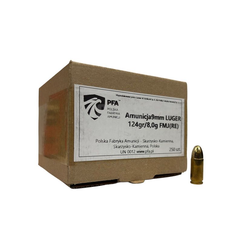 Amunicja PFA 9x19 FMJ 8g/124gr (250szt) RE