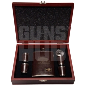 Piersiówka Koyan + 4 kieliszki Pudłeko Drewniane