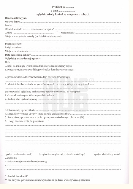 Protokół szacowania oględziny