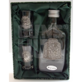 Piersiówka Hunting 2 kieliszki 77C