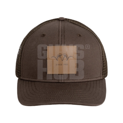 Czapka Blaser Leather Badge dark brown