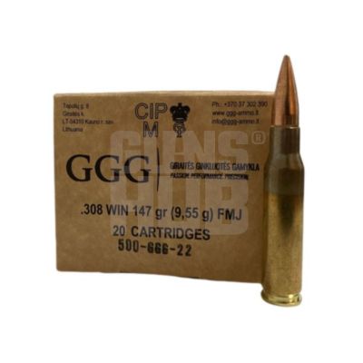 Amunicja GGG 308 Win FMJ 9,55g/147 gr