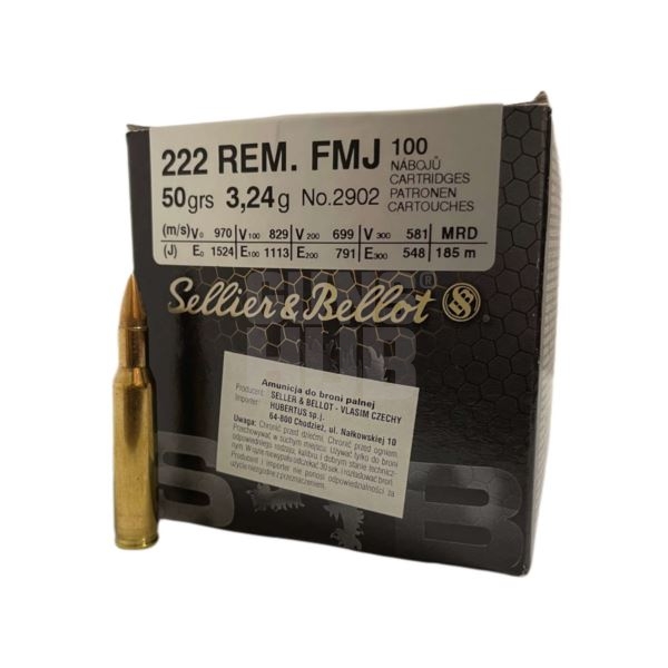 Amunicja S&B 222 Rem FMJ 3,24g/50gr 100szt.