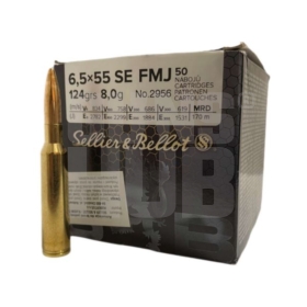 Amunicja S&B 6,5x55 SE FMJ Training 8,0g/124gr