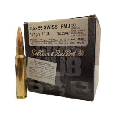 Amunicja S&B 7,5x55 Swiss FMJ 11,3g/174gr
