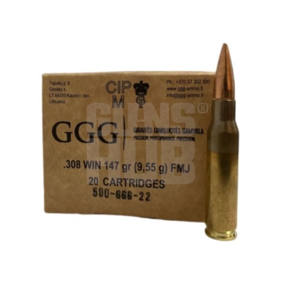 Amunicja GGG 308 Win FMJ 9,55g/147 gr