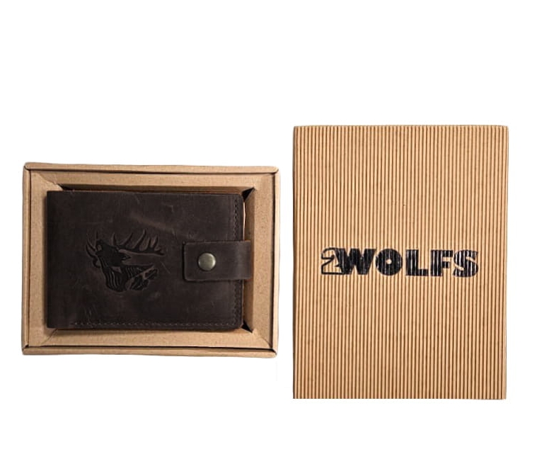 Portfel 2Wolfs Jager ciemny brąz