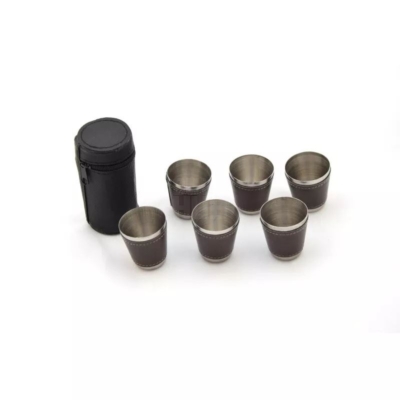 Kieliszki Koyan turystyczne w skórze 35 ml