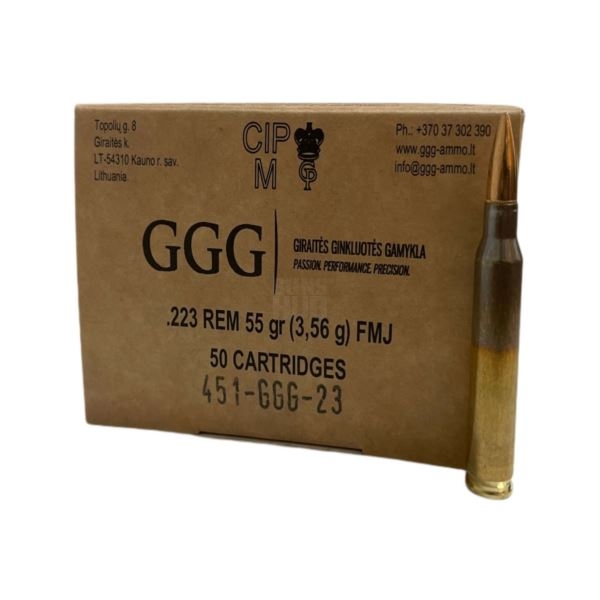 Amunicja GGG 223 Rem FMJ 3,56g/55gr