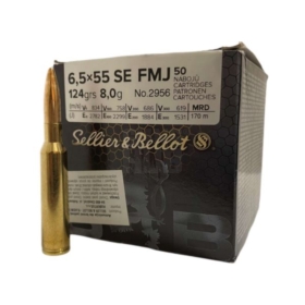 Amunicja S&B 6,5x55 SE FMJ Training 8,0g/124gr
