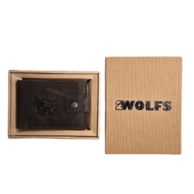 Portfel 2Wolfs Jager ciemny brąz